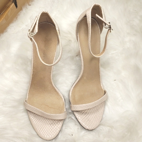 PURE NAVY Cream nude  Leather Two-Piece Alnke strap Sandal Off white 9M … - Picture 4 of 13